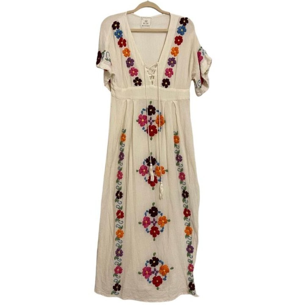 Not for Sale - Women’s blue boheme Julia Hand Embroidered Long Dress